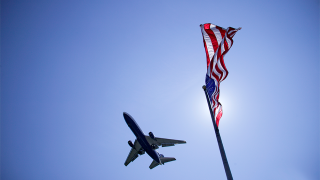 Plane with Flag