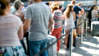 Airport Line Crowded